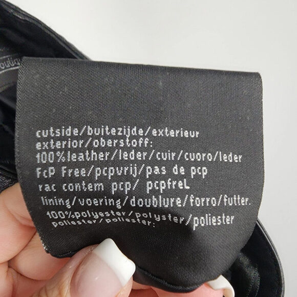 Vintage Boutique Of Leathers Black Leather Straight Leg Pants Size 29 - Picture 9 of 10